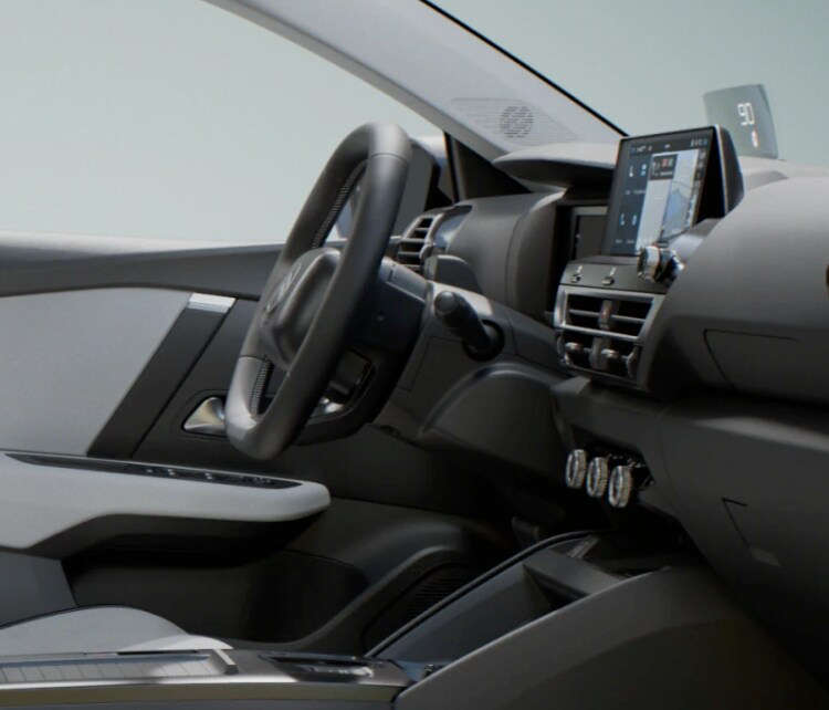 Місце водія у салоні Citroën C4, мультимедійна система на передній панелі