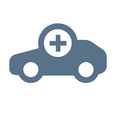 Піктограма автомобіля зі знаком плюс синього кольору